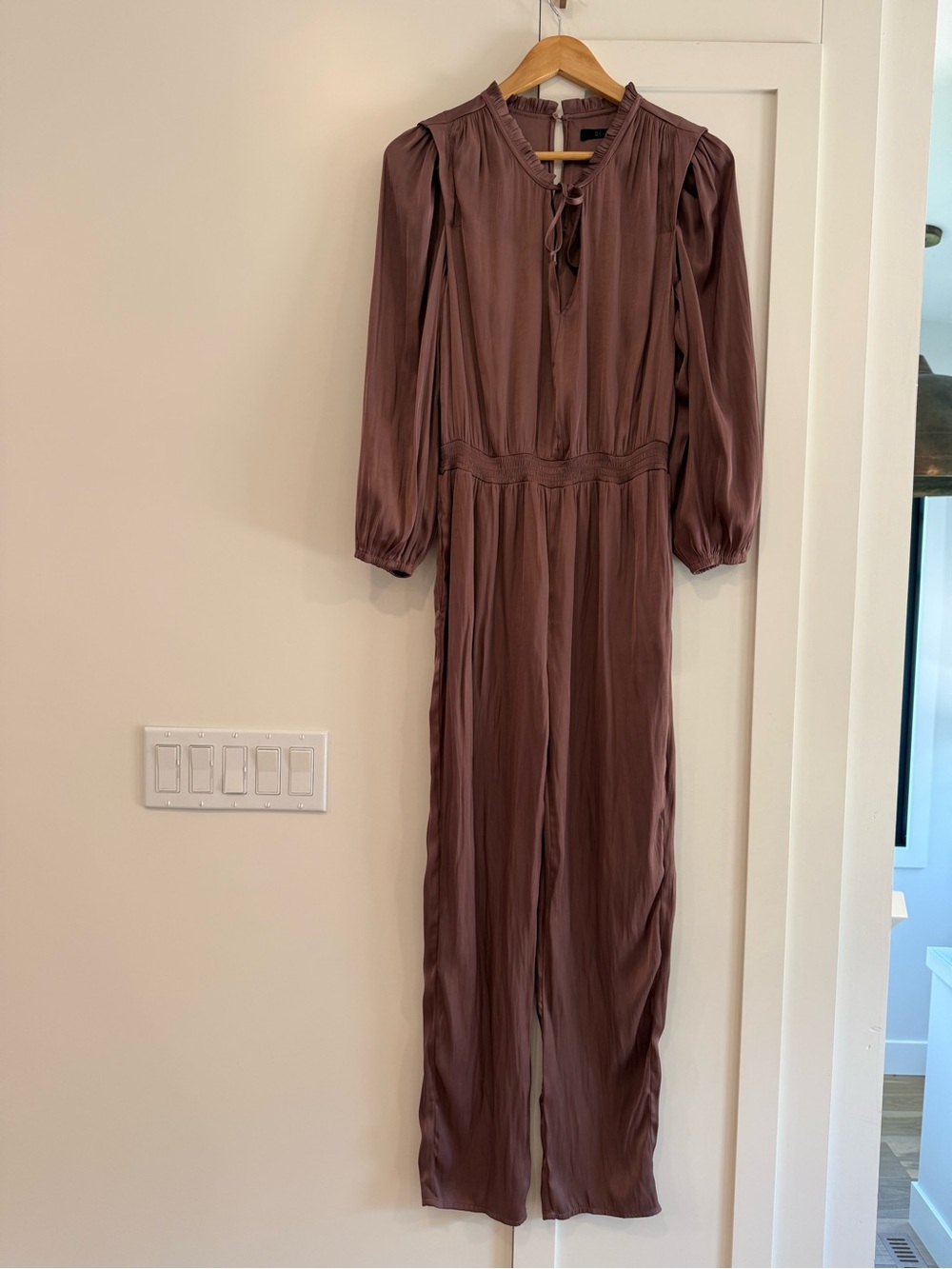 Deluc mauve long-sleeve jumpsuit